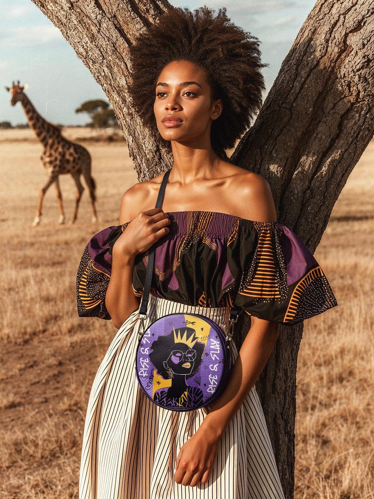 Afroyla "Aina" Grape Soda Circle Crossbody Bag