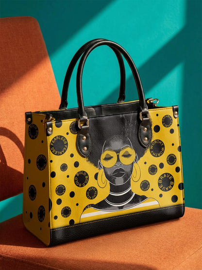 Afroyla "Fahari" Marigold Pop Leather Handbag