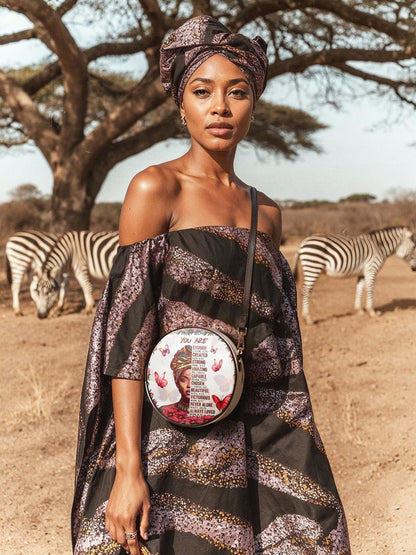 Afroyla "Imani" Dove White Circle Crossbody Bag