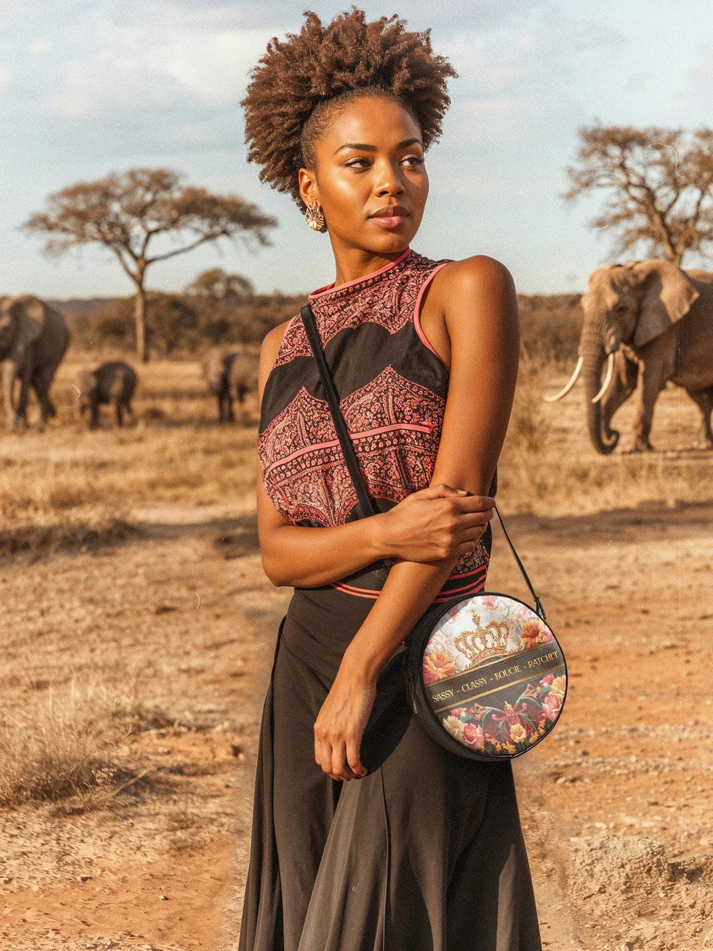 Afroyla "Naija Royale" Circle Crossbody Bag
