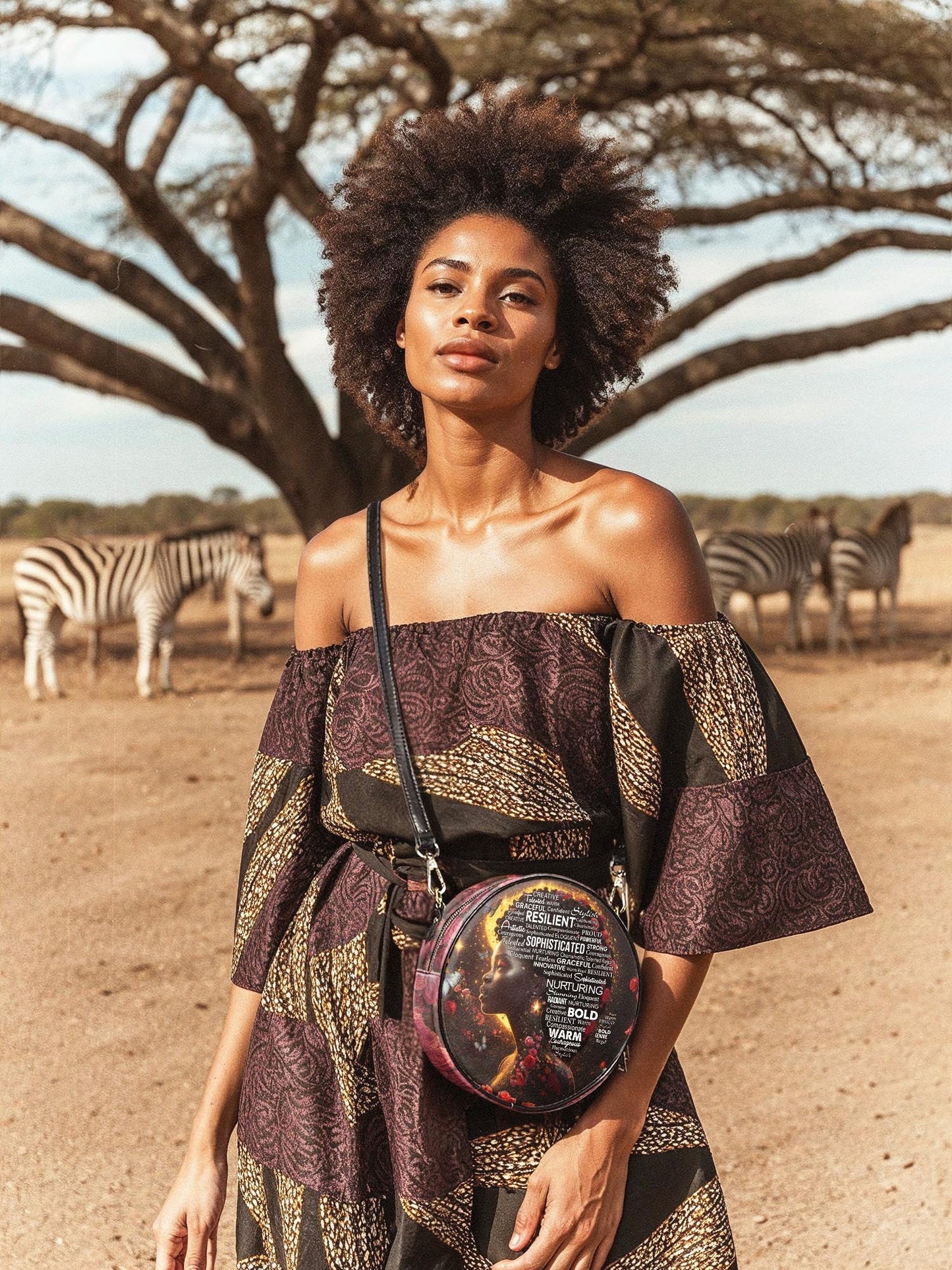 Afroyla "Aurenna" Circle Crossbody Bag