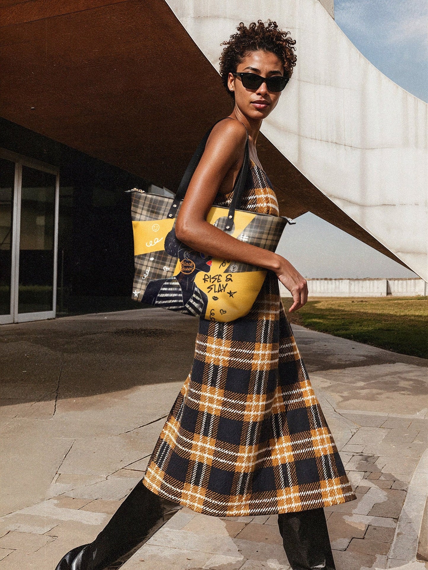 Afroyla "Sanaa" Cornbread Leather Tote Bag