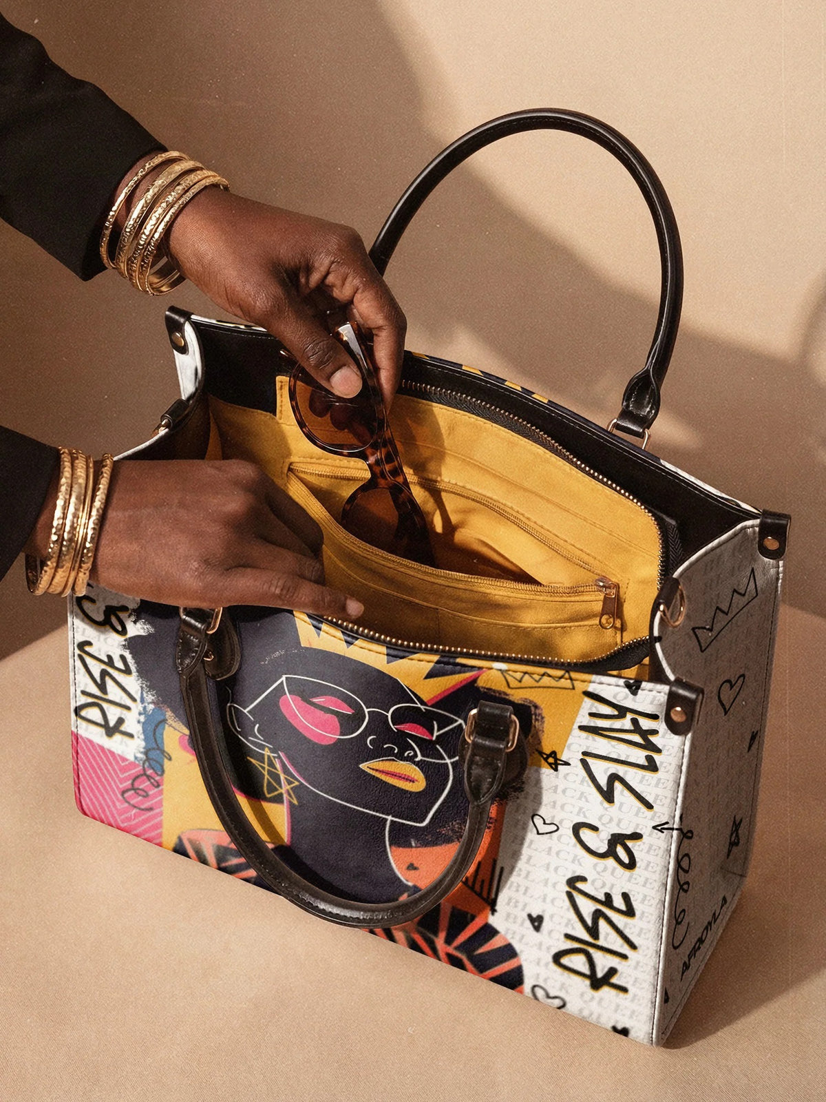 Afroyla "Aina" Coconut White Leather Handbag