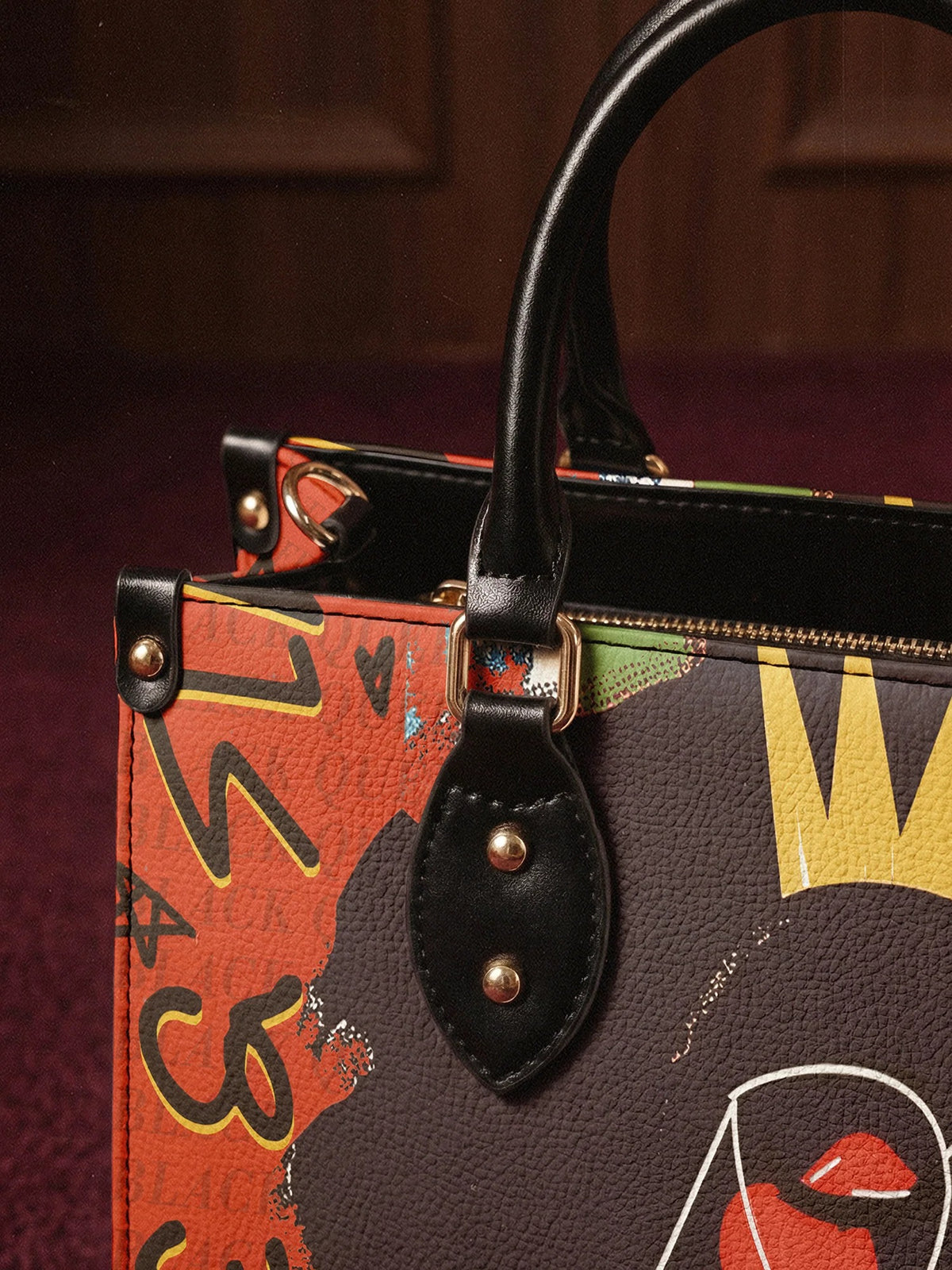 Afroyla "Aina" Flame Red Leather Handbag