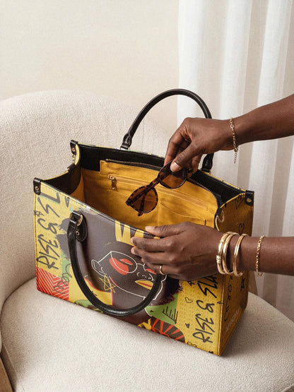 Afroyla "Aina" Lemon Zest Leather Handbag