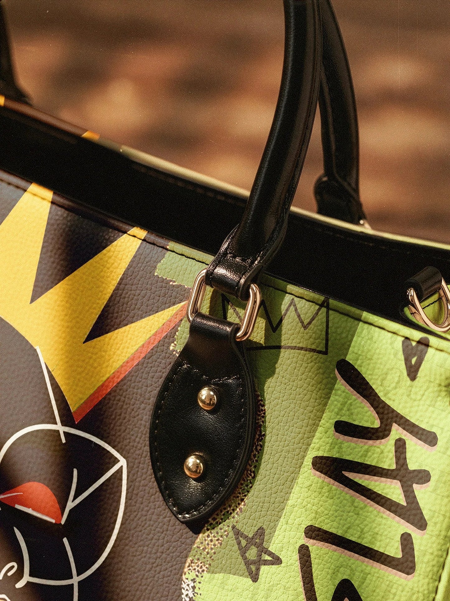Afroyla "Aina" Lime Pop Leather Handbag