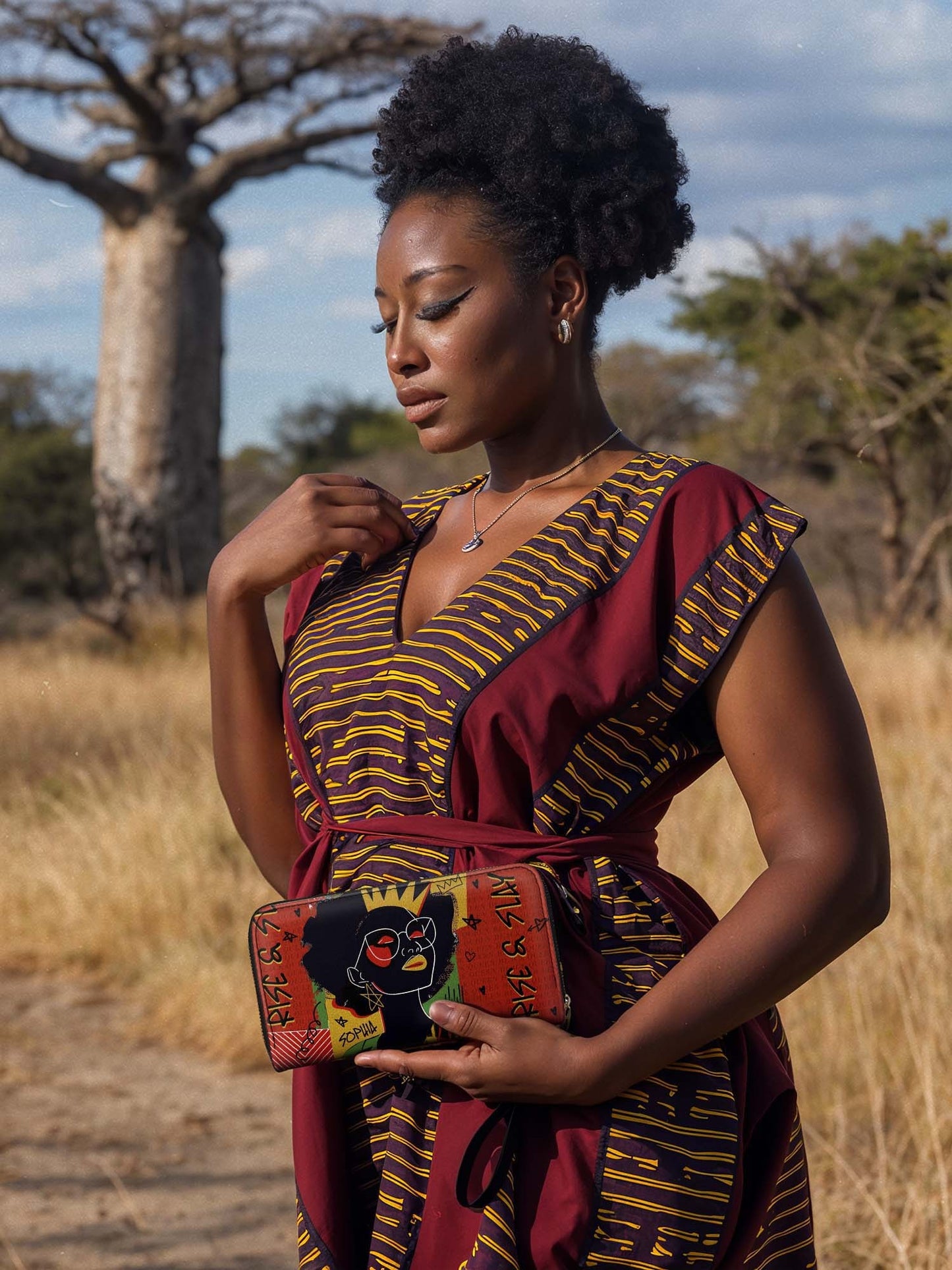 Afroyla "Aina" Flame Red Wallet