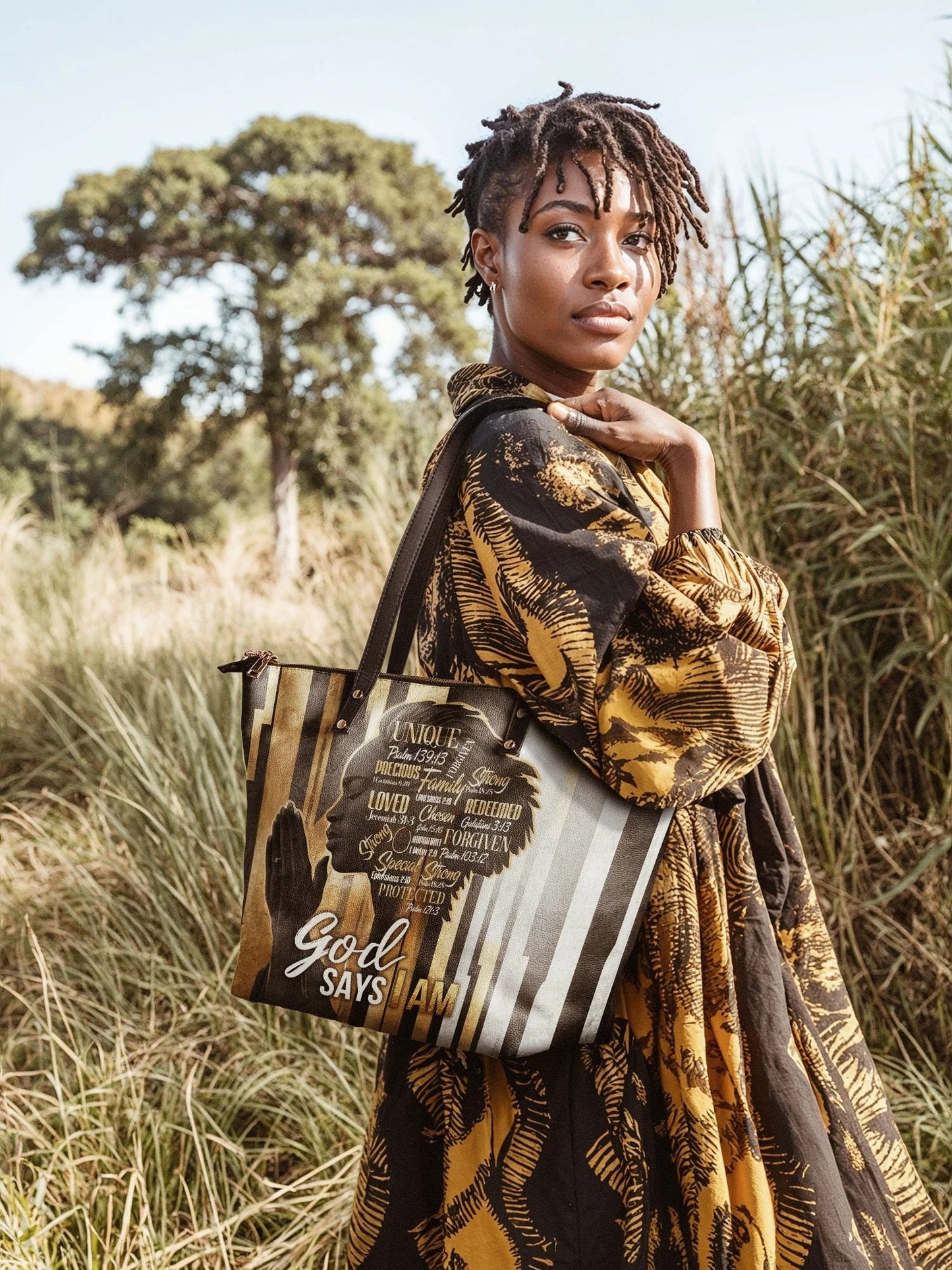 Afroyla "Amara" Leather Tote Bag