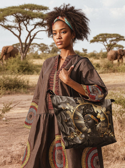 Afroyla "Barakaya" Leather Tote Bag