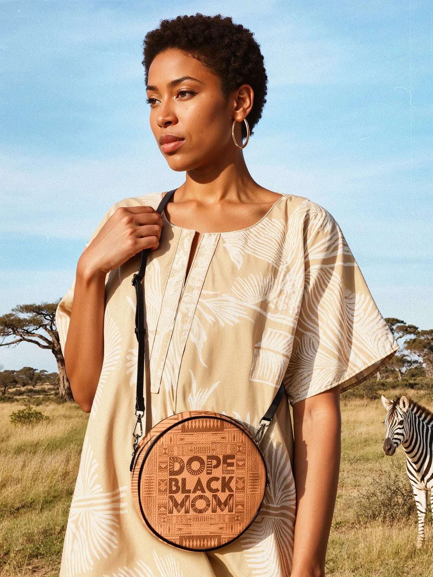 Afroyla "Dope Black Mom" Circle Crossbody Bag