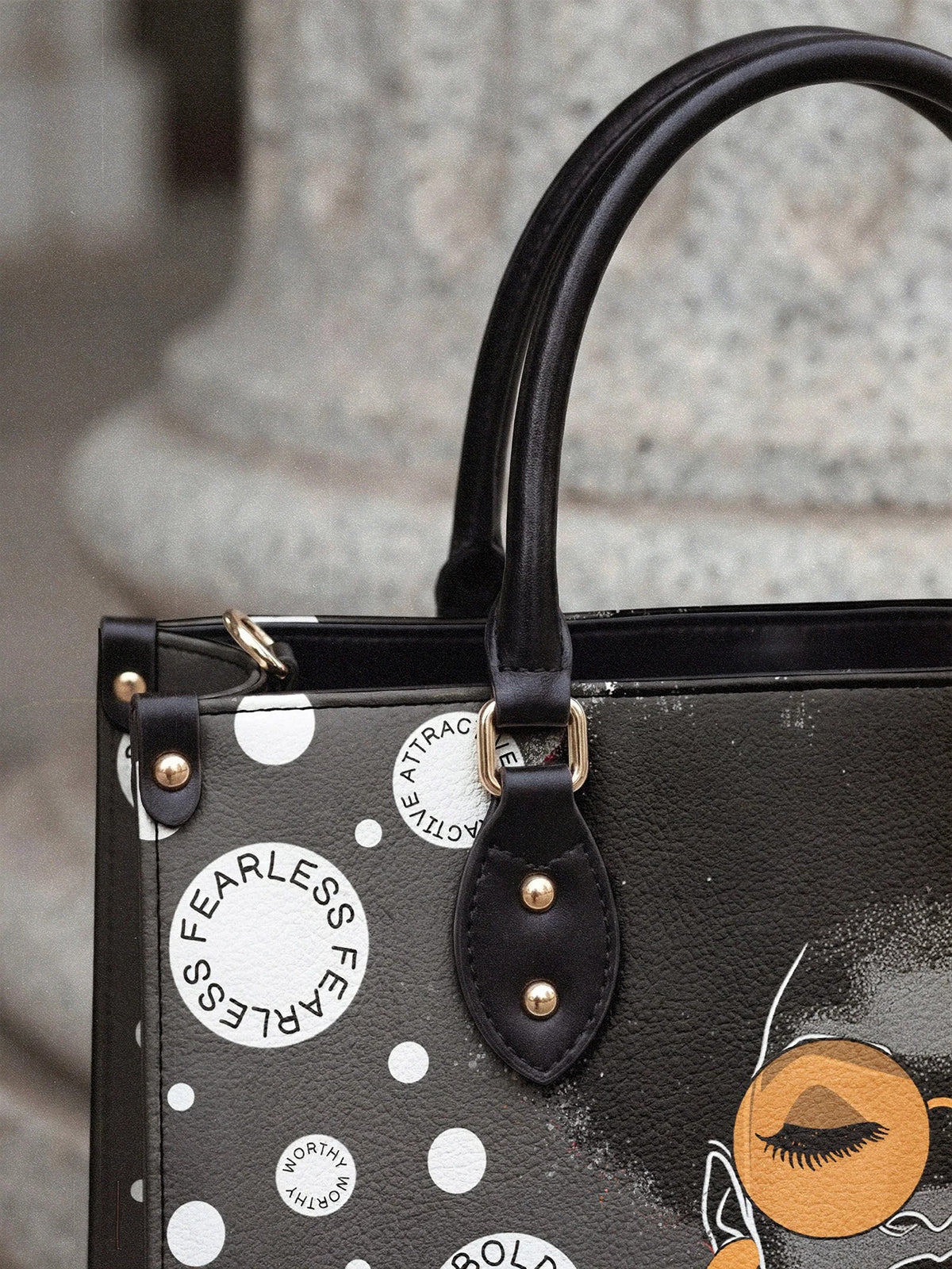Afroyla "Fahari" Monochrome Leather Handbag