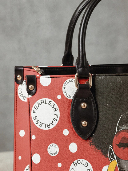 Afroyla "Fahari" Strawberry Pop Leather Handbag