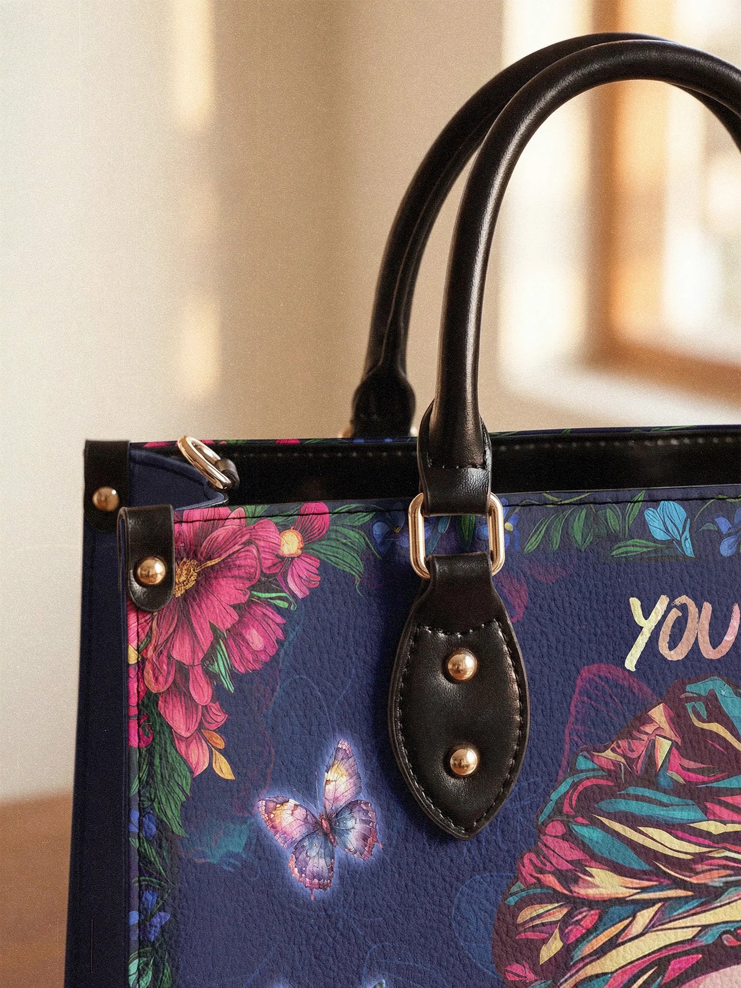 Afroyla "Imani" Blue Orchid Leather Handbag