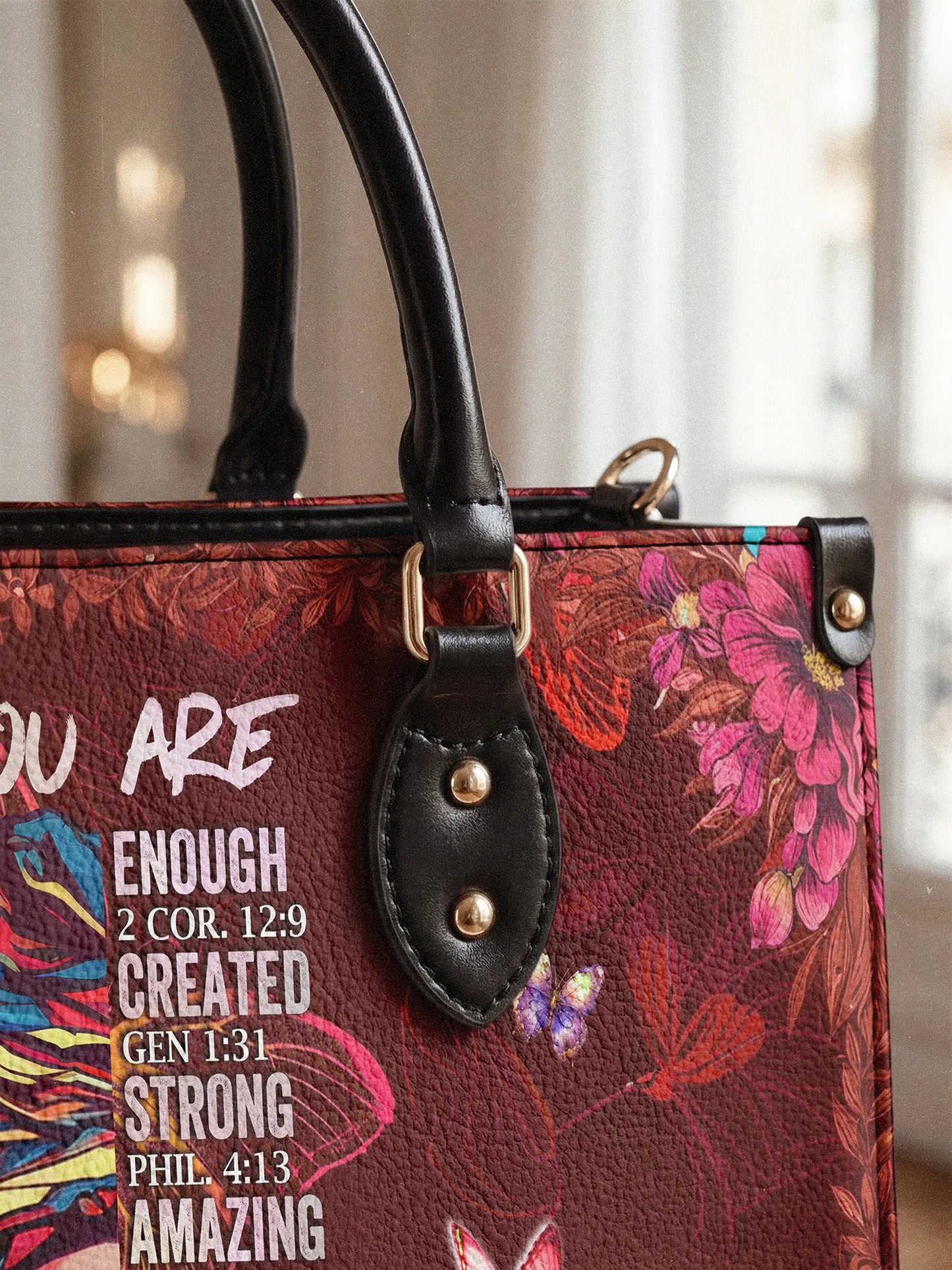 Afroyla "Imani" Pomegranate Red Leather Handbag