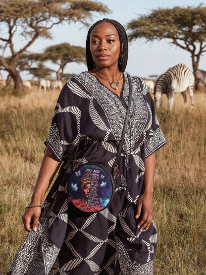 Afroyla "Imani" Blue Orchid Circle Crossbody Bag