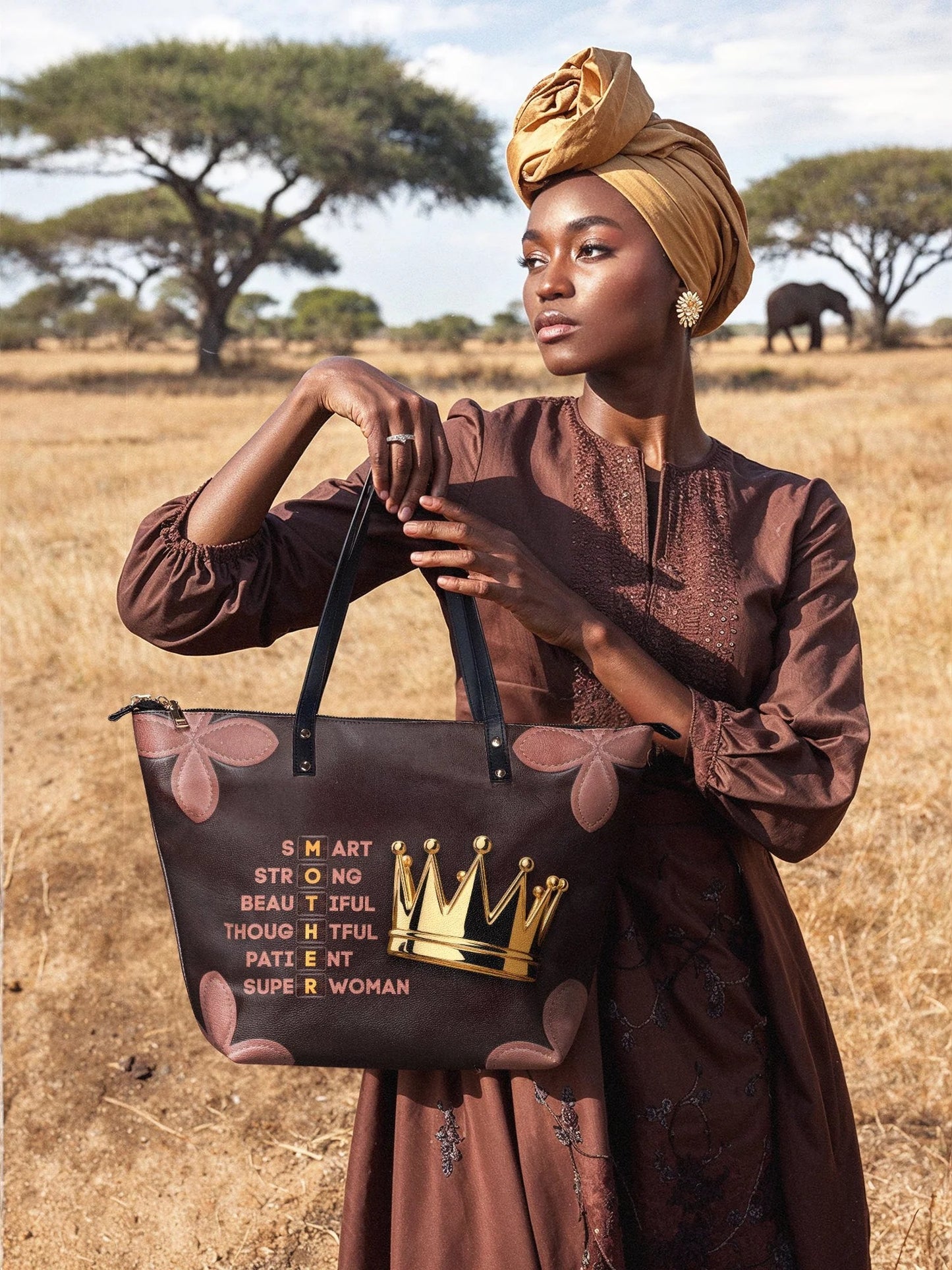 Afroyla "Imarimom" Leather Tote Bag