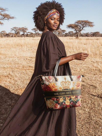 Afroyla "Naija Royale" Leather Tote Bag