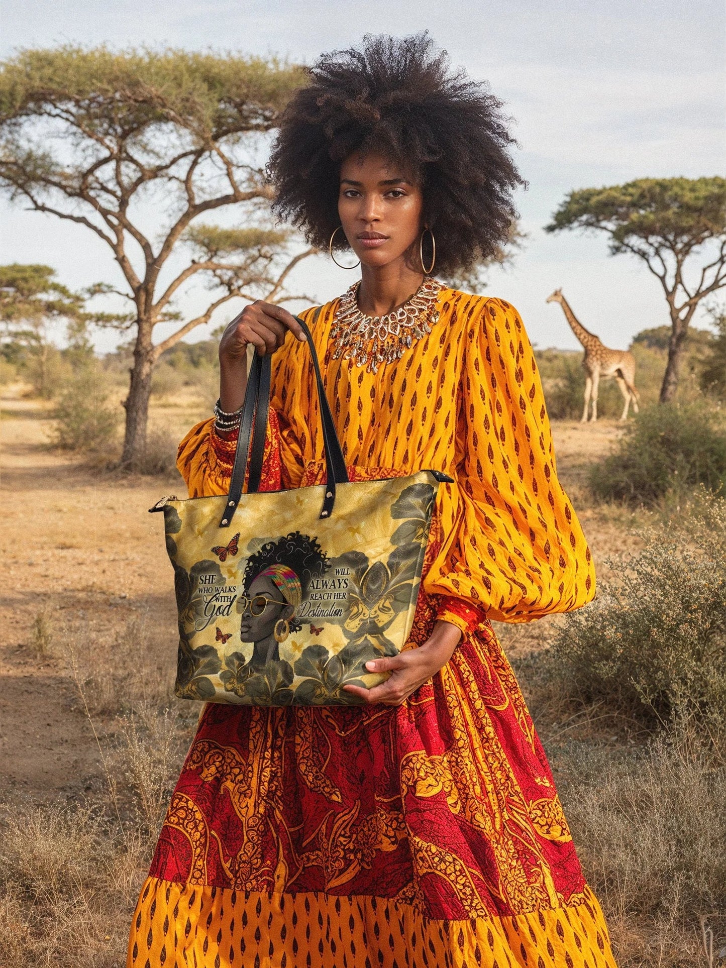 Afroyla "Njia" Leather Tote Bag