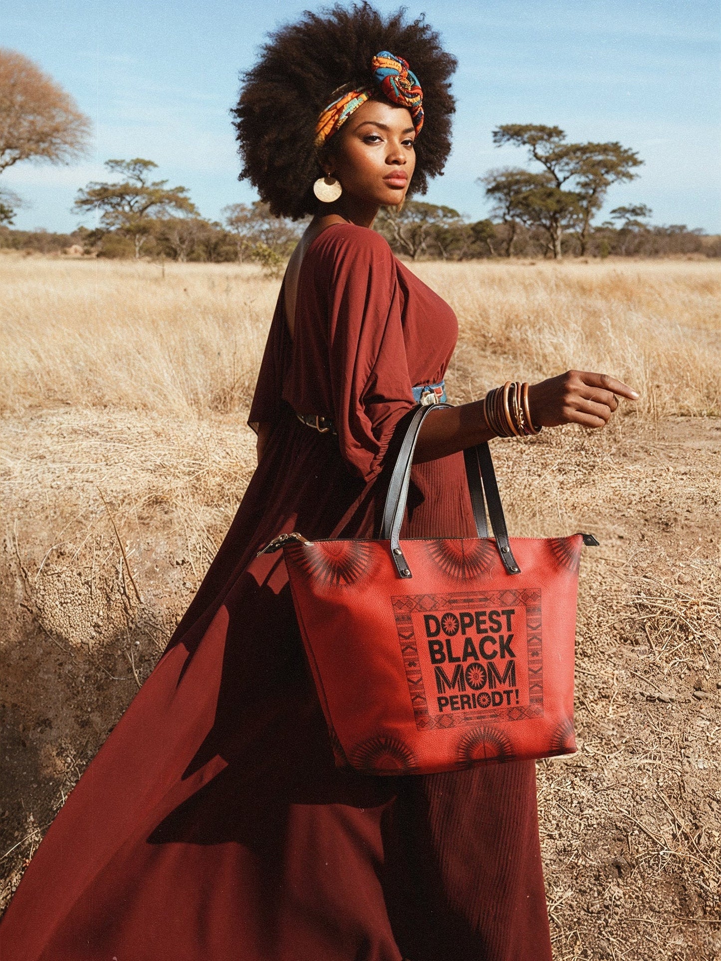 Afroyla "Tajimom" Leather Tote Bag