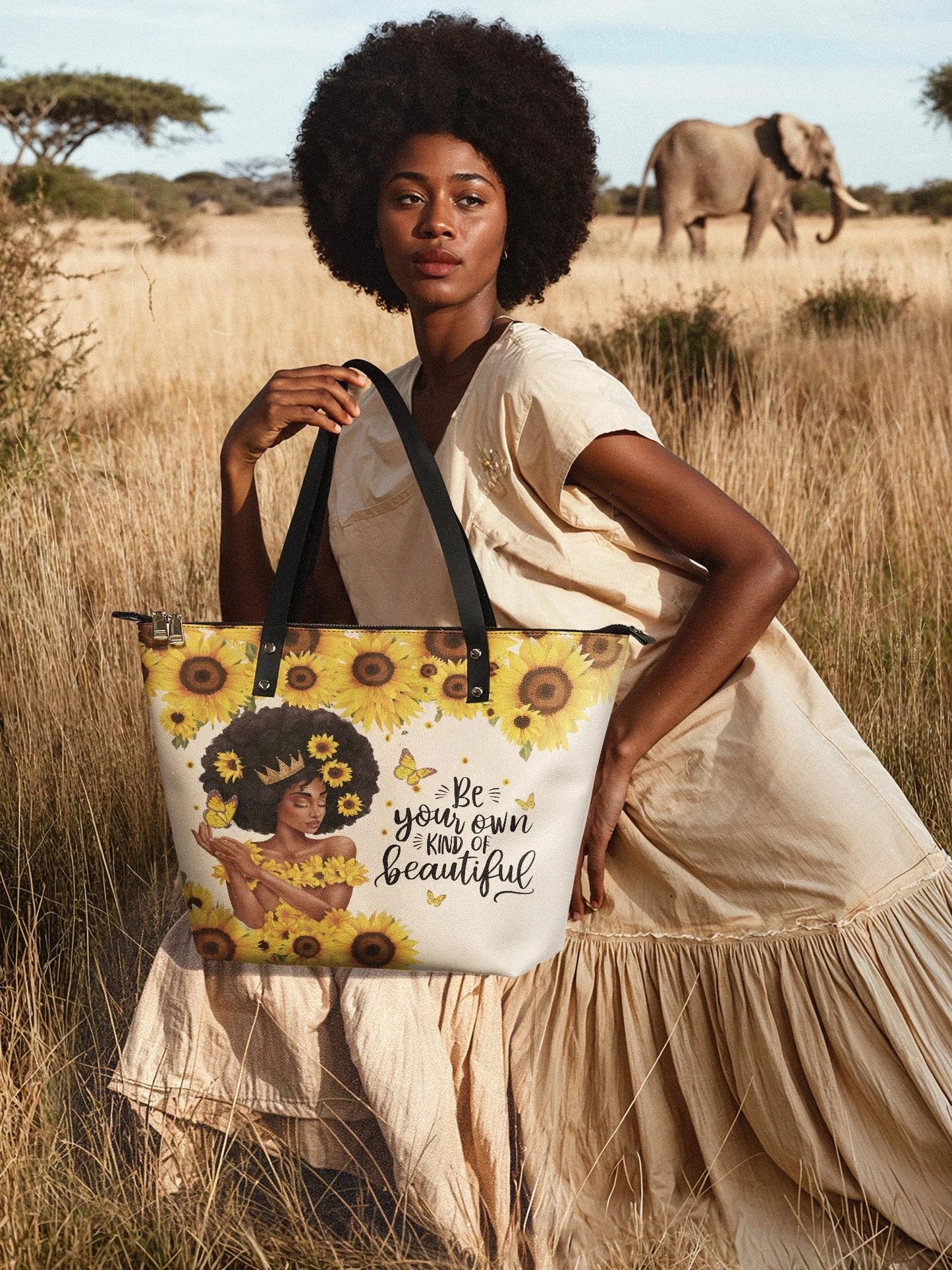 Afroyla "Zuriya" Leather Tote Bag