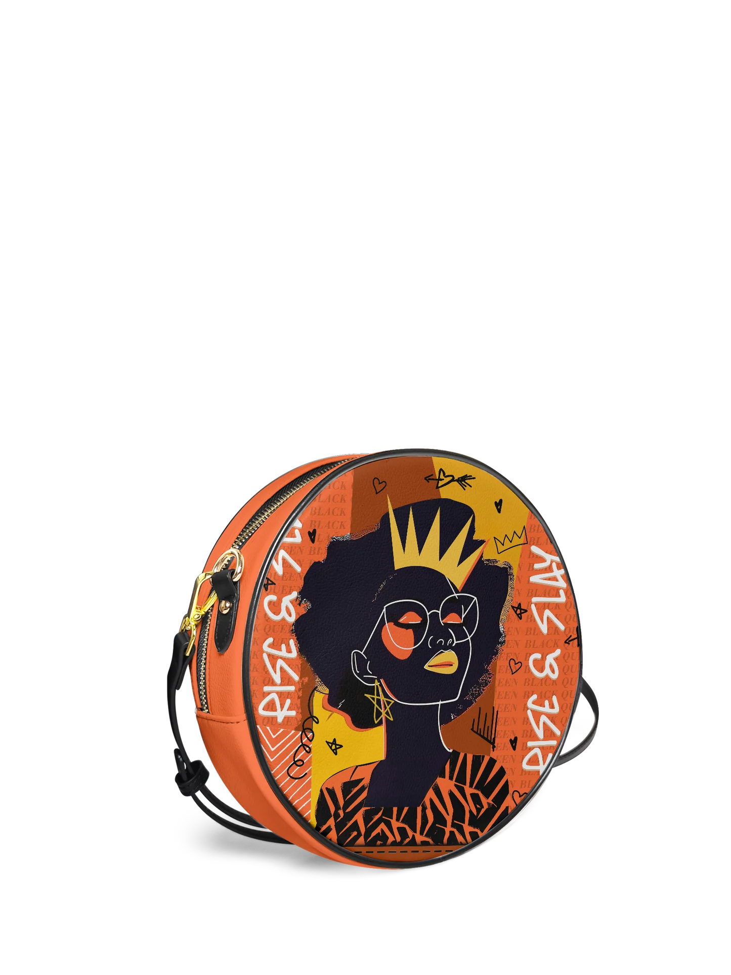 Afroyla "Aina" Orange Sorbet Circle Crossbody Bag