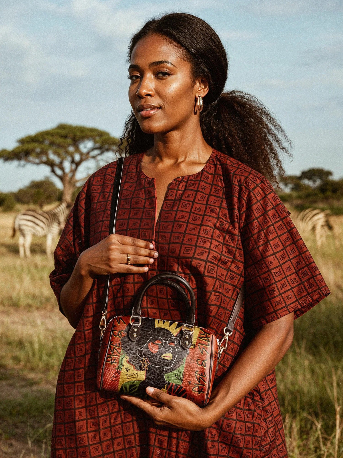 Afroyla "Aina" Flame Red Mini Satchel