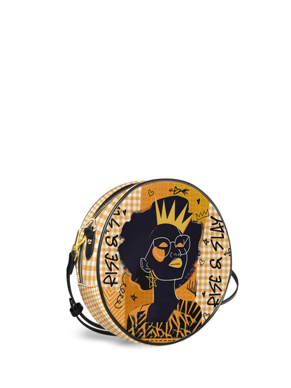 Afroyla "Aina" Honeycomb Circle Crossbody Bag