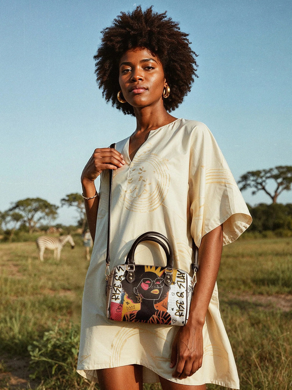 Afroyla "Aina" Coconut White Mini Satchel
