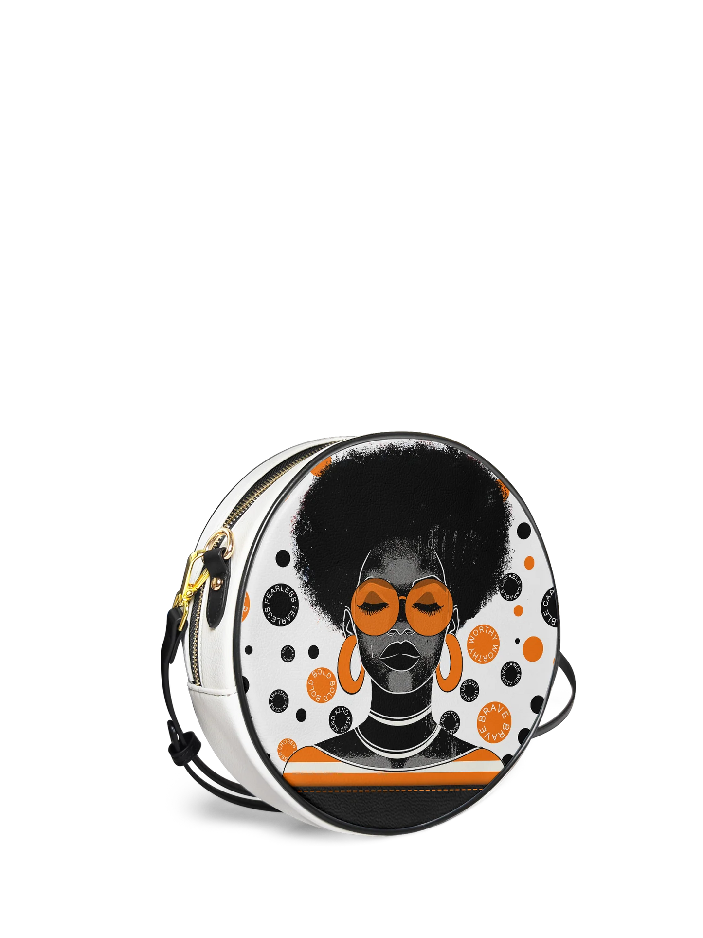 Afroyla "Fahari" Marshmallow Citrus Circle Crossbody Bag