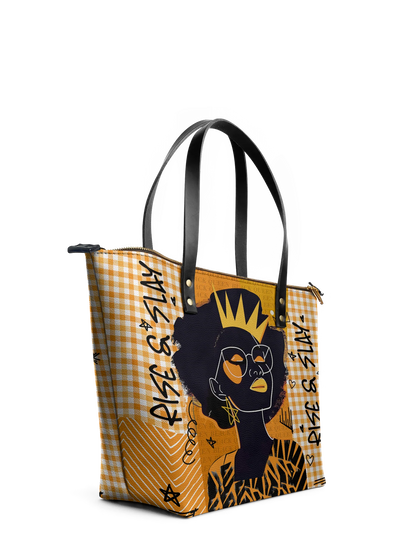 Afroyla "Aina" Honeycomb Leather Tote Bag