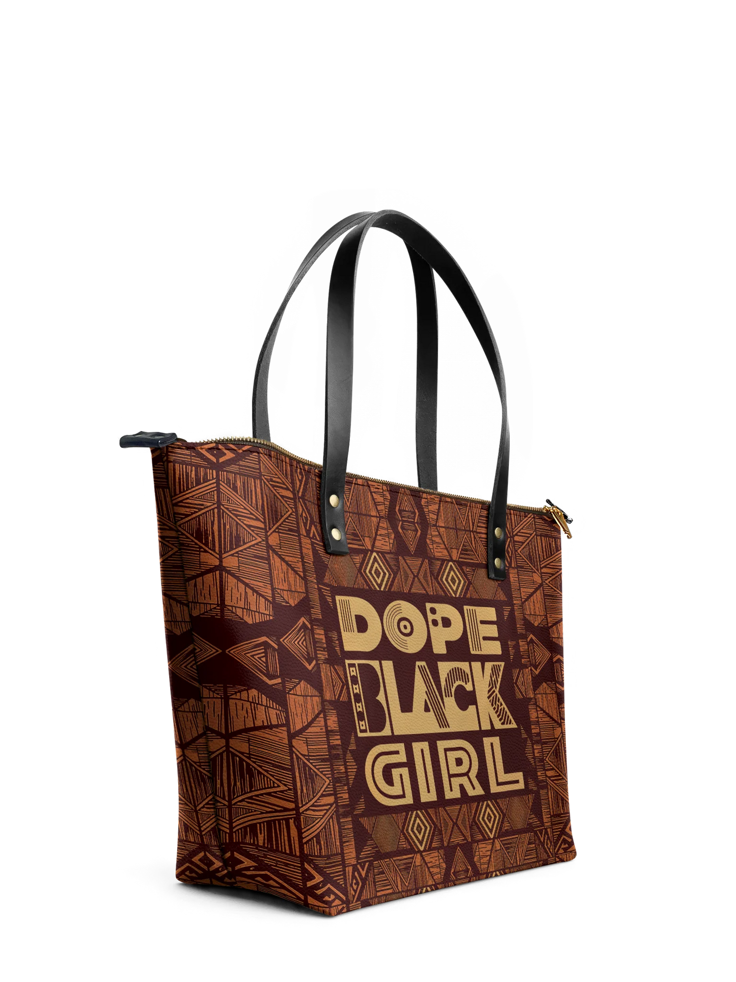 Afroyla "Dope Black Girl" Leather Tote Bag