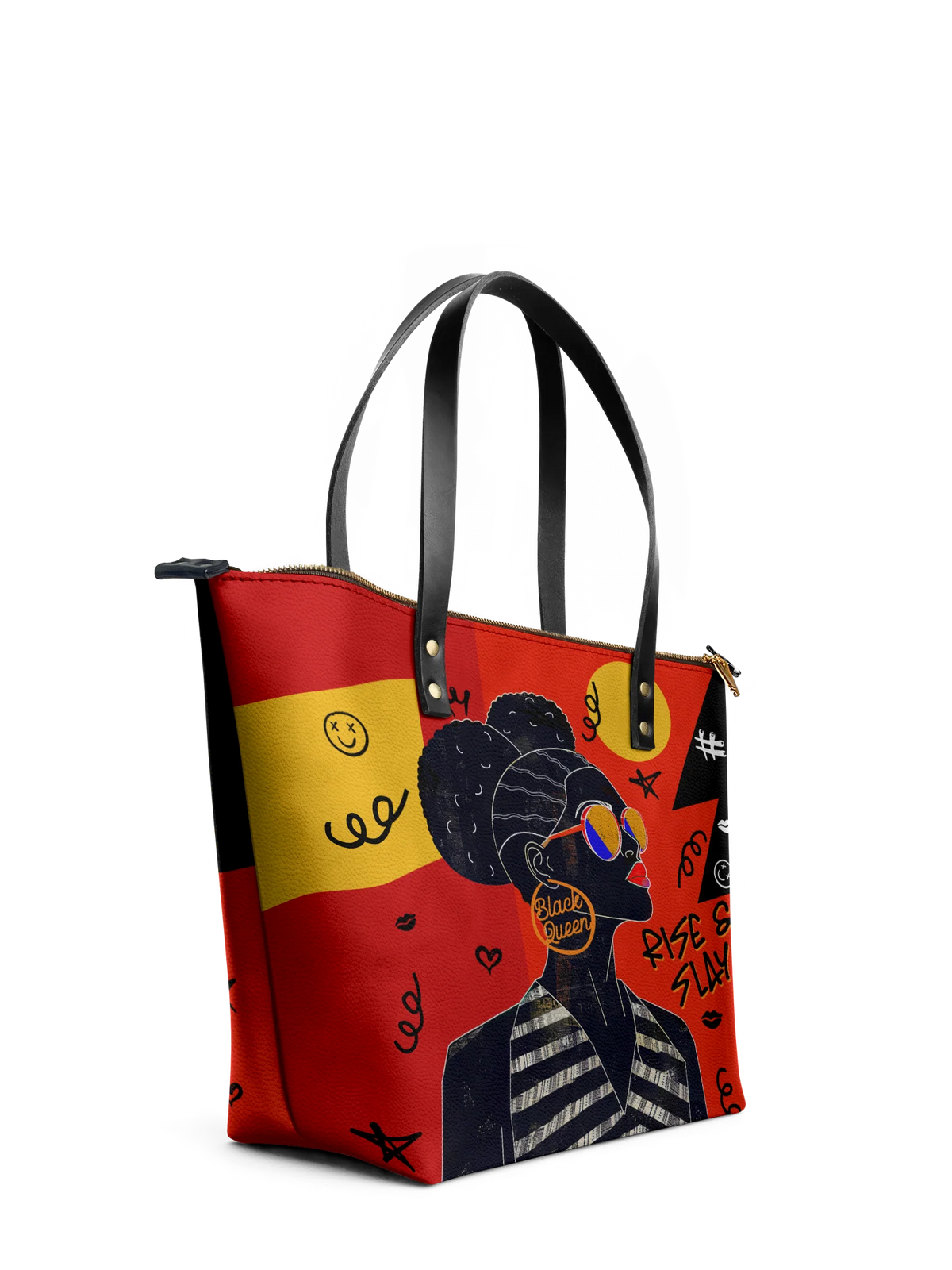 Afroyla "Sanaa" Paprika Leather Tote Bag