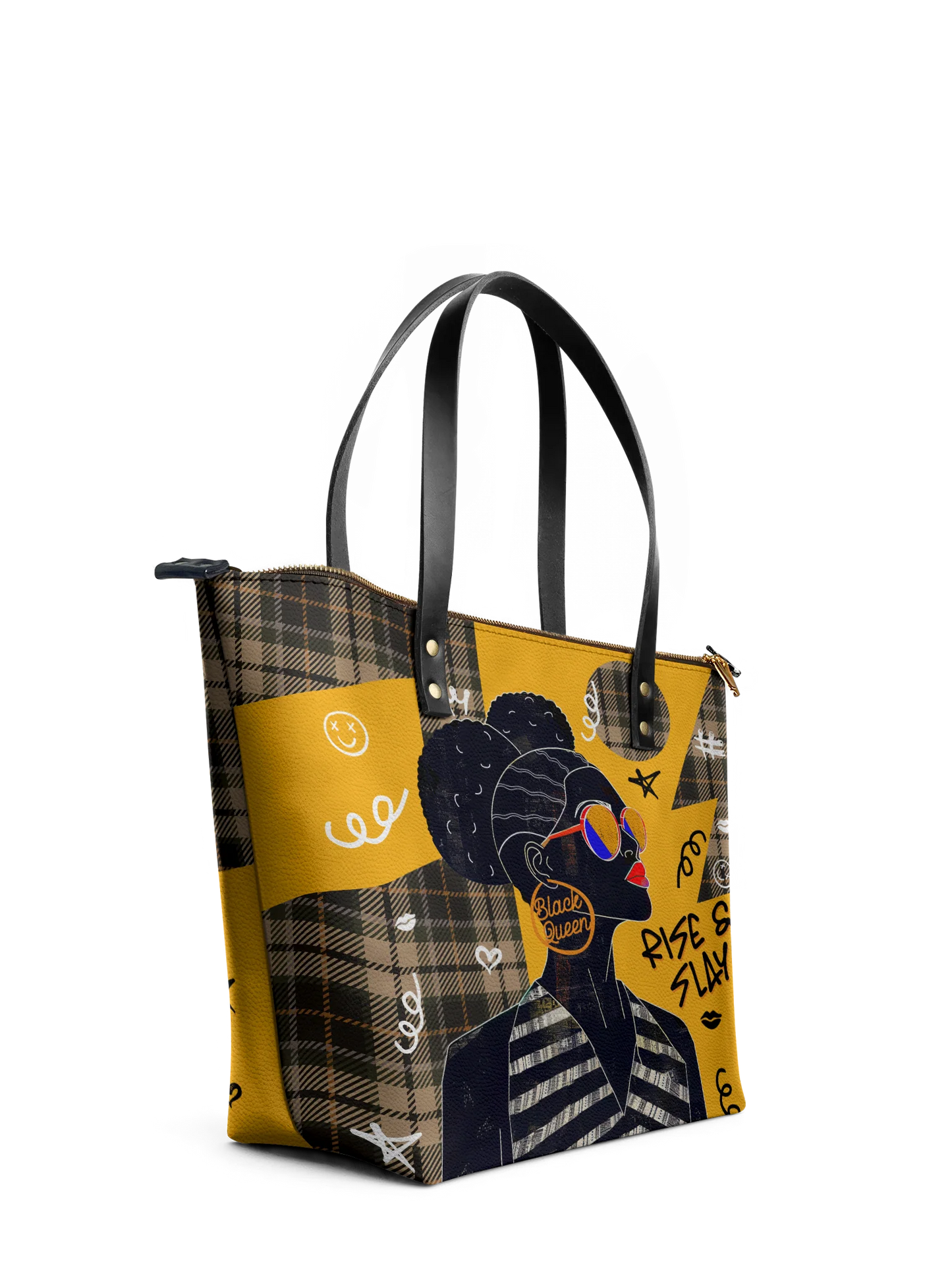 Afroyla "Sanaa" Cornbread Leather Tote Bag