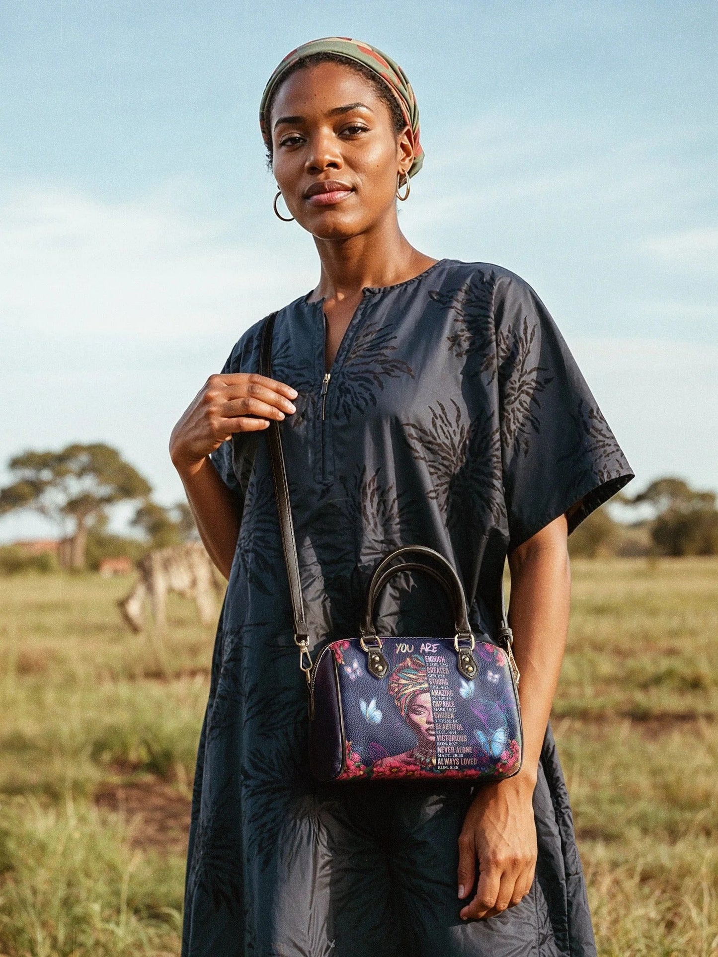 Afroyla "Imani" Blue Orchid Mini Satchel