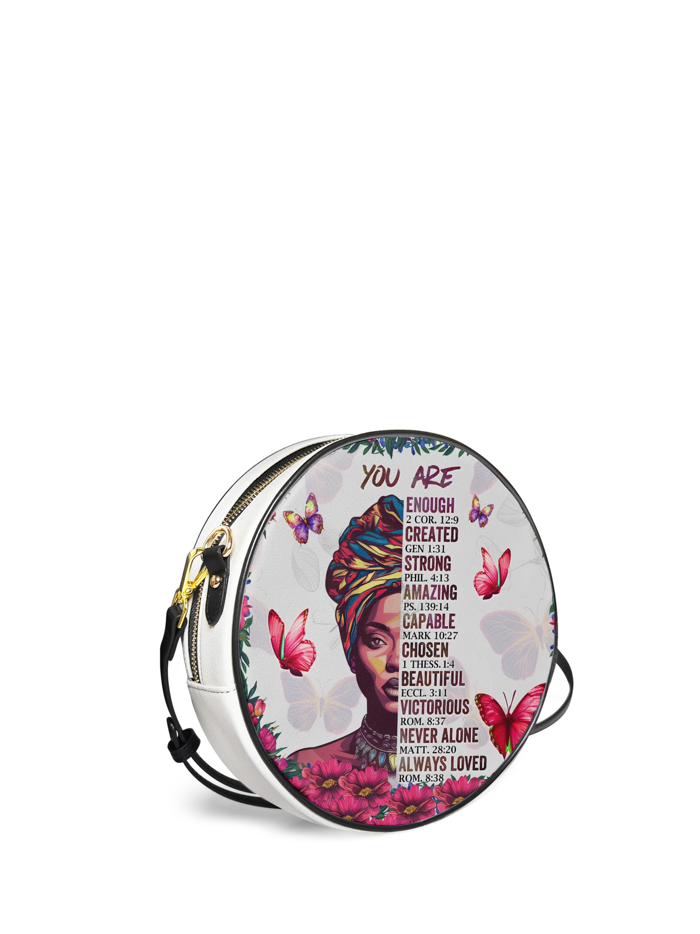 Afroyla "Imani" Dove White Circle Crossbody Bag