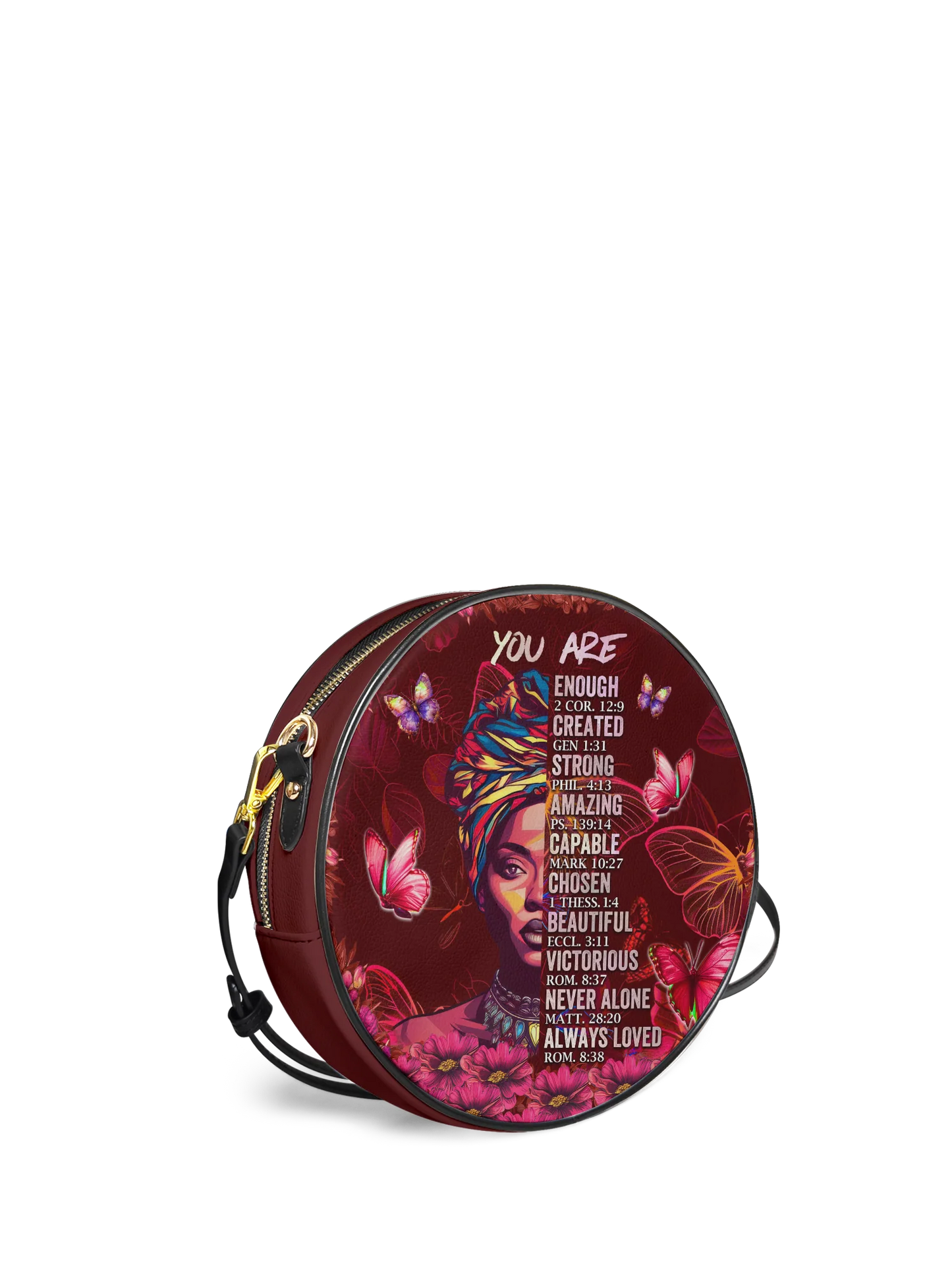Afroyla "Imani" Pomegranate Red Circle Crossbody Bag
