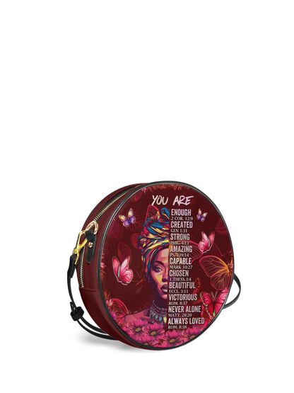 Afroyla "Imani" Pomegranate Red Circle Crossbody Bag