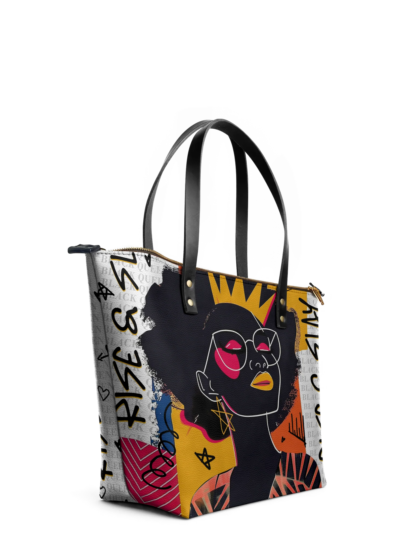 Afroyla "Aina" Coconut White Leather Tote Bag