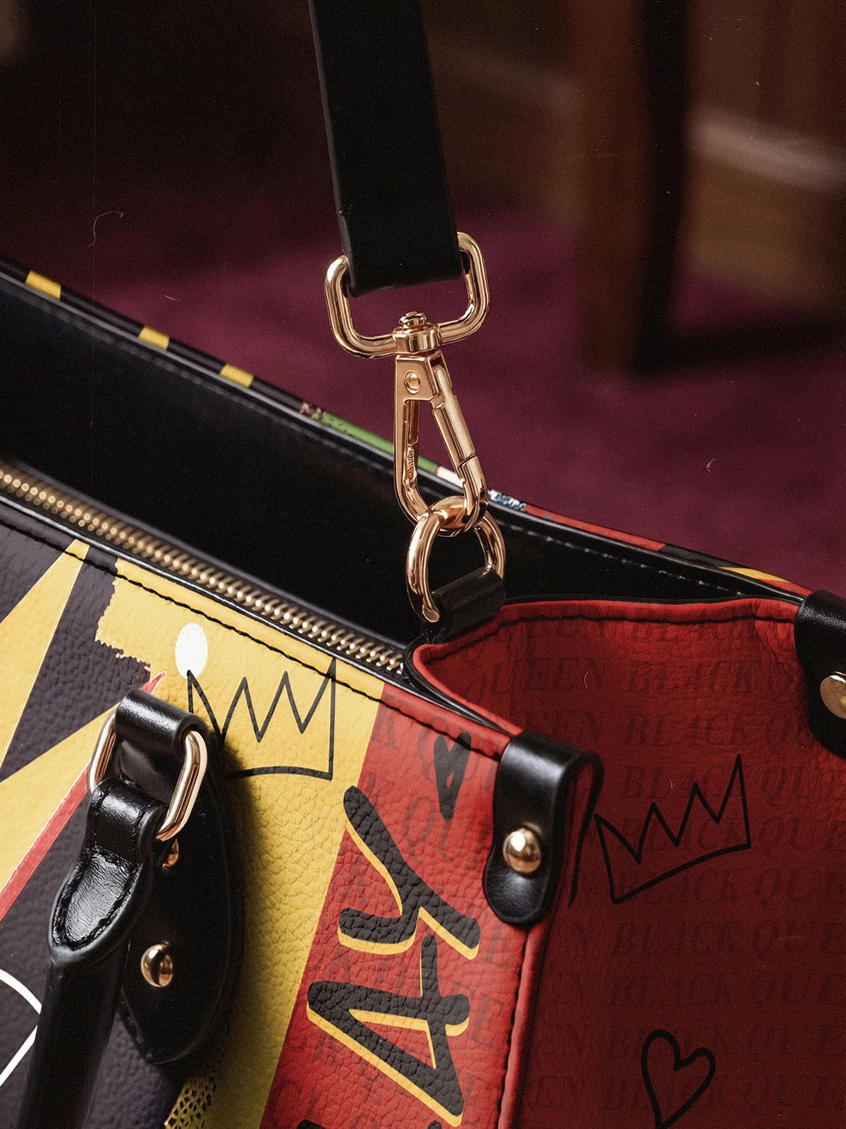 Afroyla "Aina" Flame Red Leather Handbag