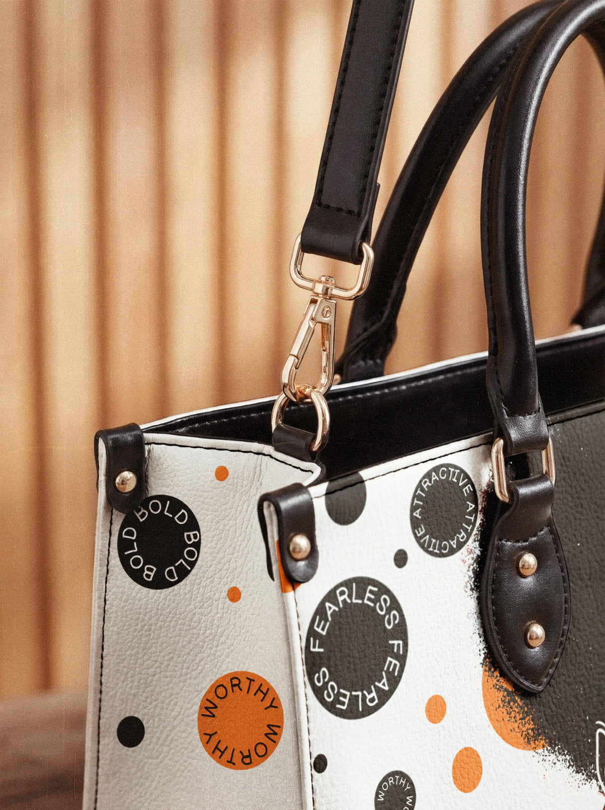 Afroyla "Fahari" Marshmallow Citrus Leather Handbag