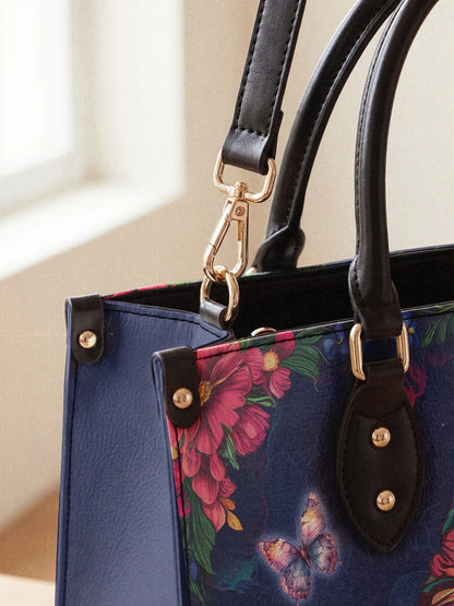 Afroyla "Imani" Blue Orchid Leather Handbag