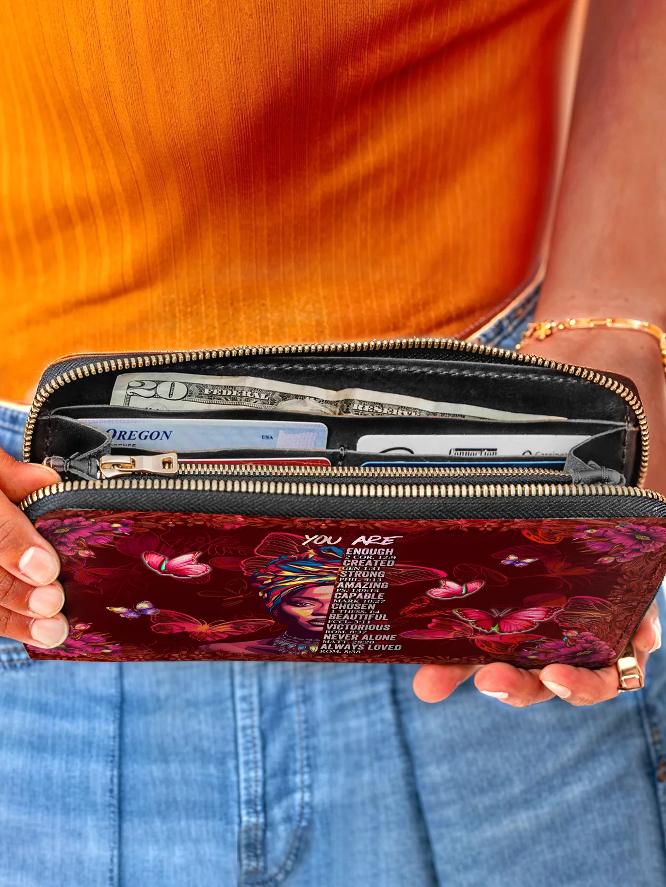 Afroyla "Imani" Pomegranate Red Wallet