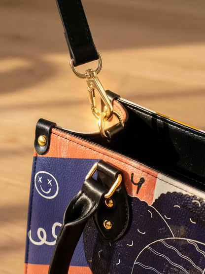 Afroyla "Sanaa" Salt Pop Leather Handbag
