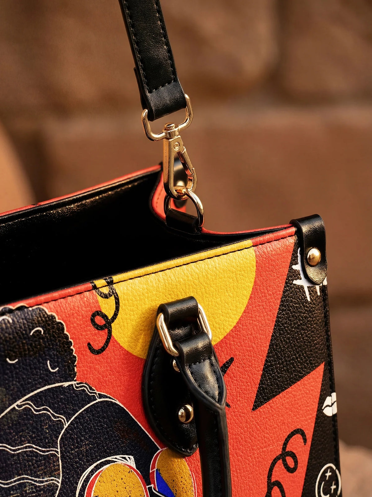 Afroyla "Sanaa" Paprika Leather Handbag