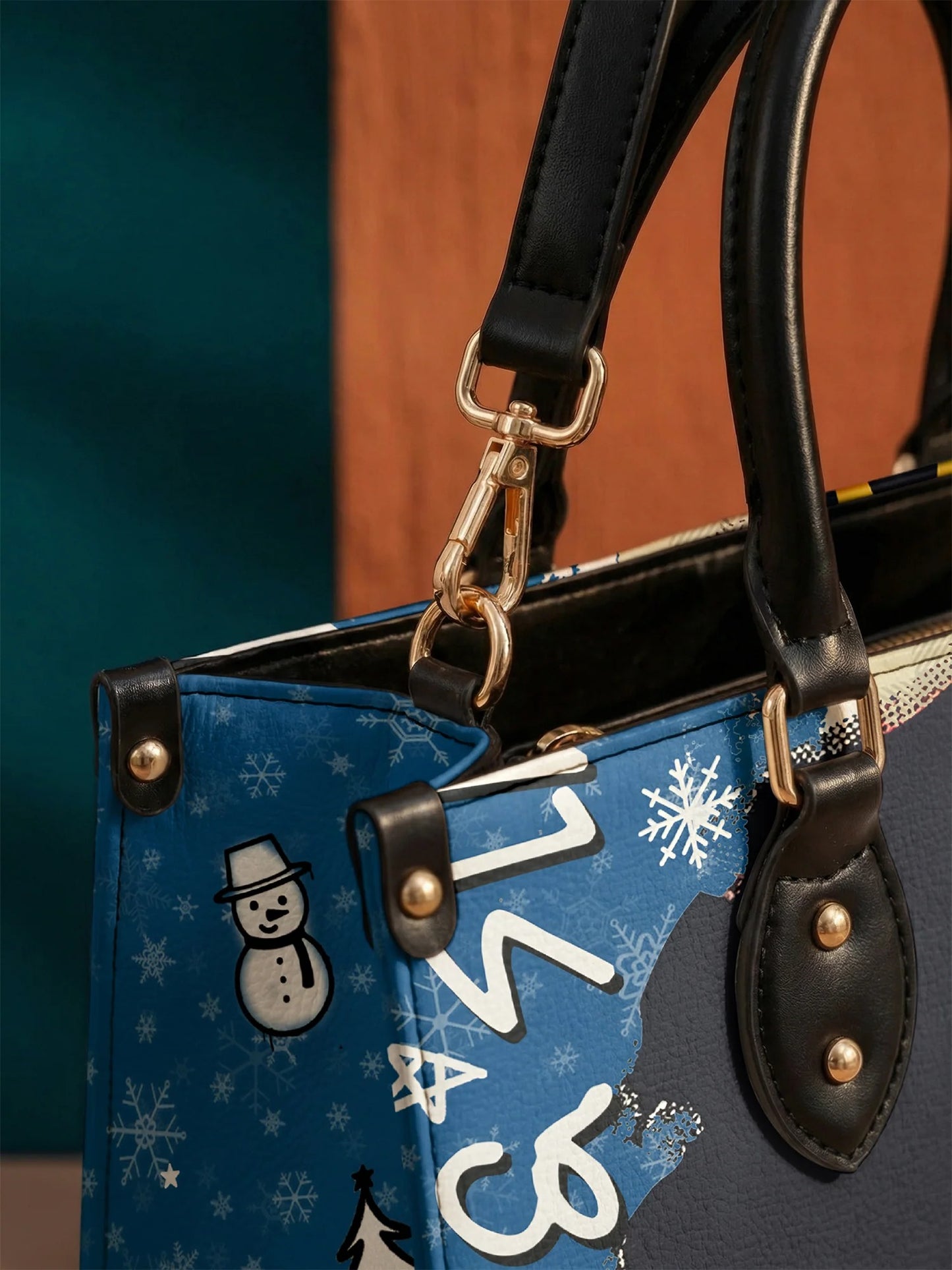 Afroyla "Aina" Blueberry Snow Leather Handbag