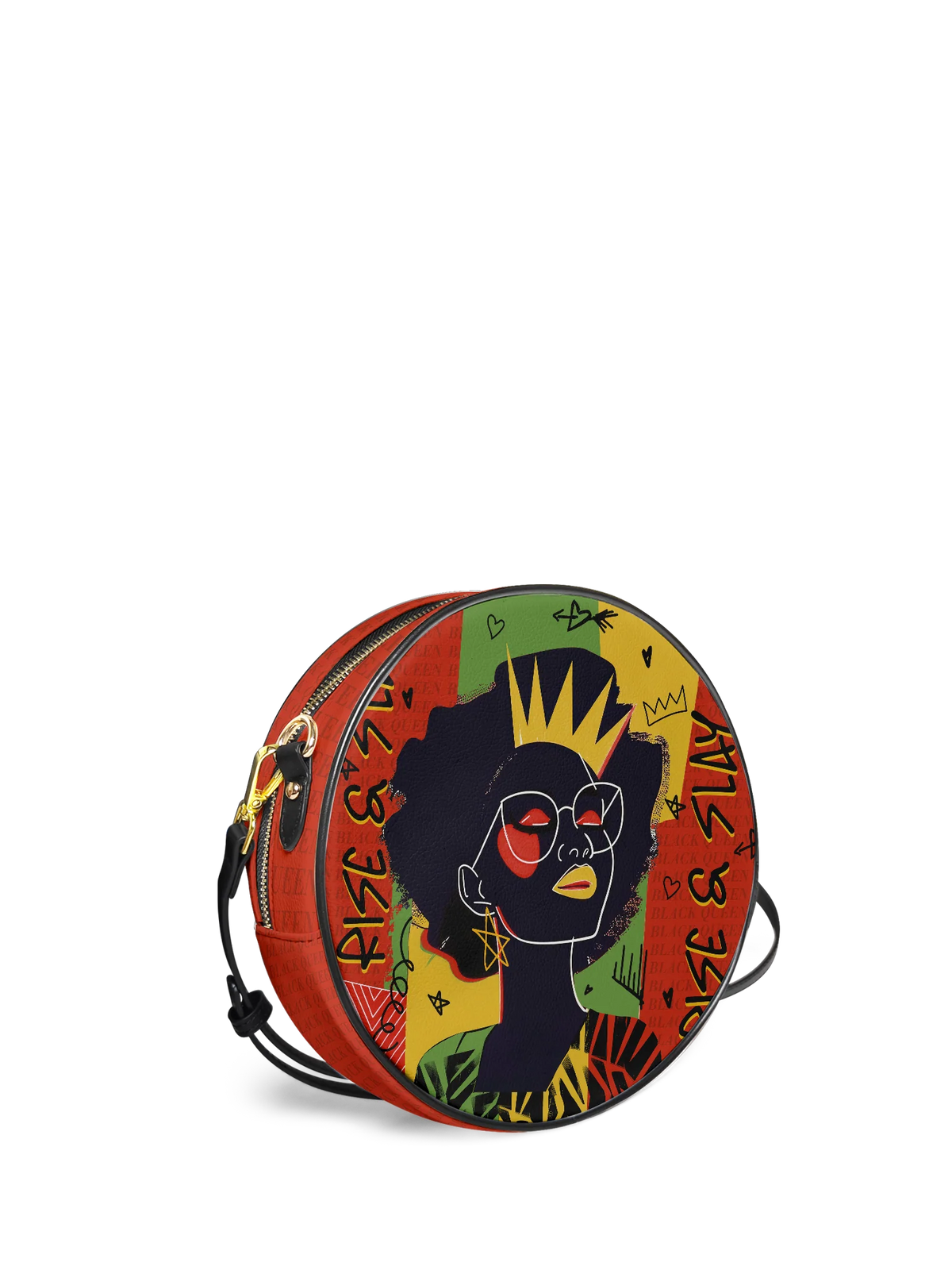 Afroyla "Aina" Flame Red Circle Crossbody Bag