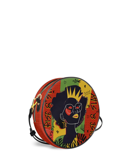 Afroyla "Aina" Flame Red Circle Crossbody Bag