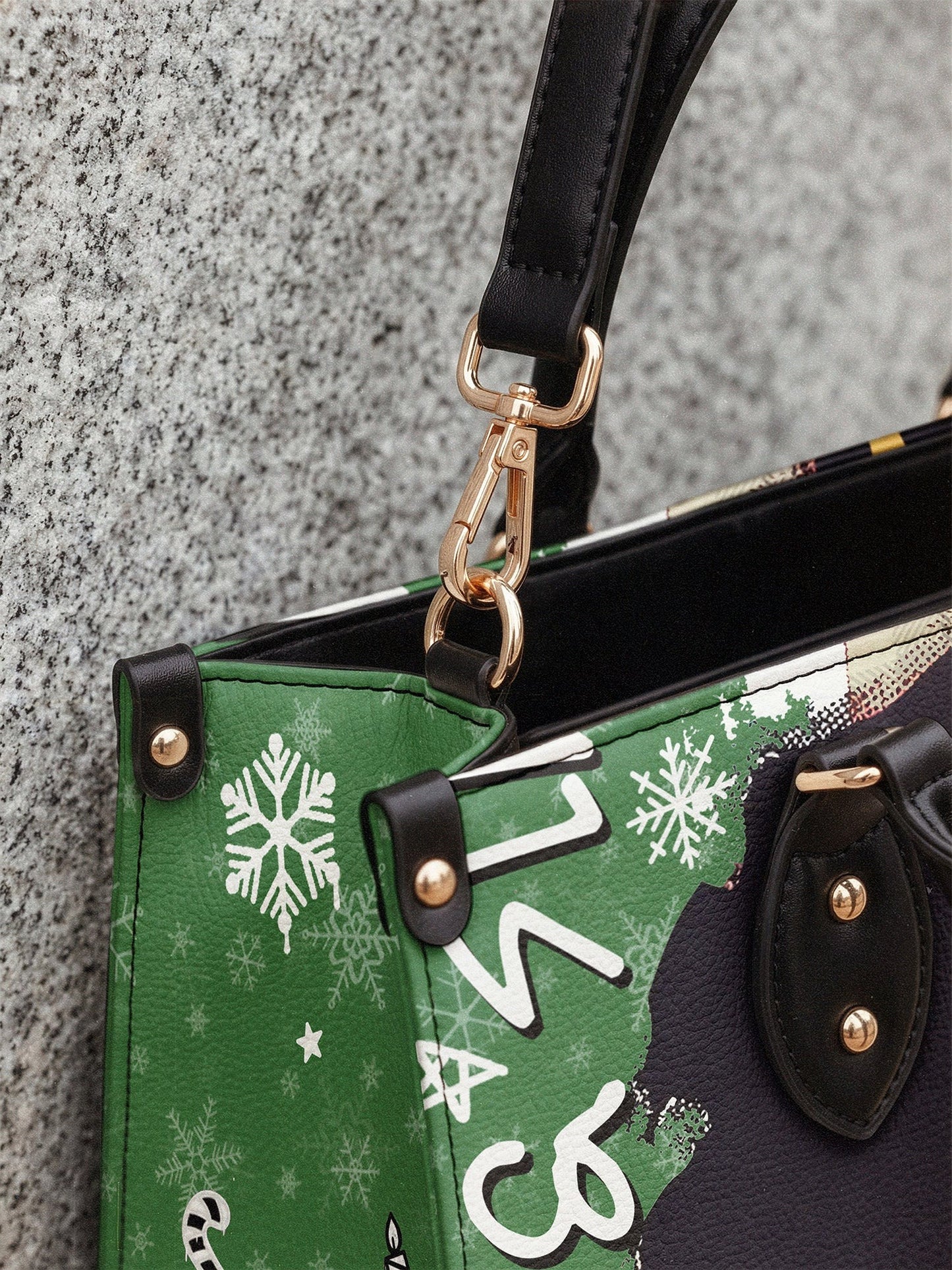 Afroyla "Aina" Lime Pop Xmas Leather Handbag