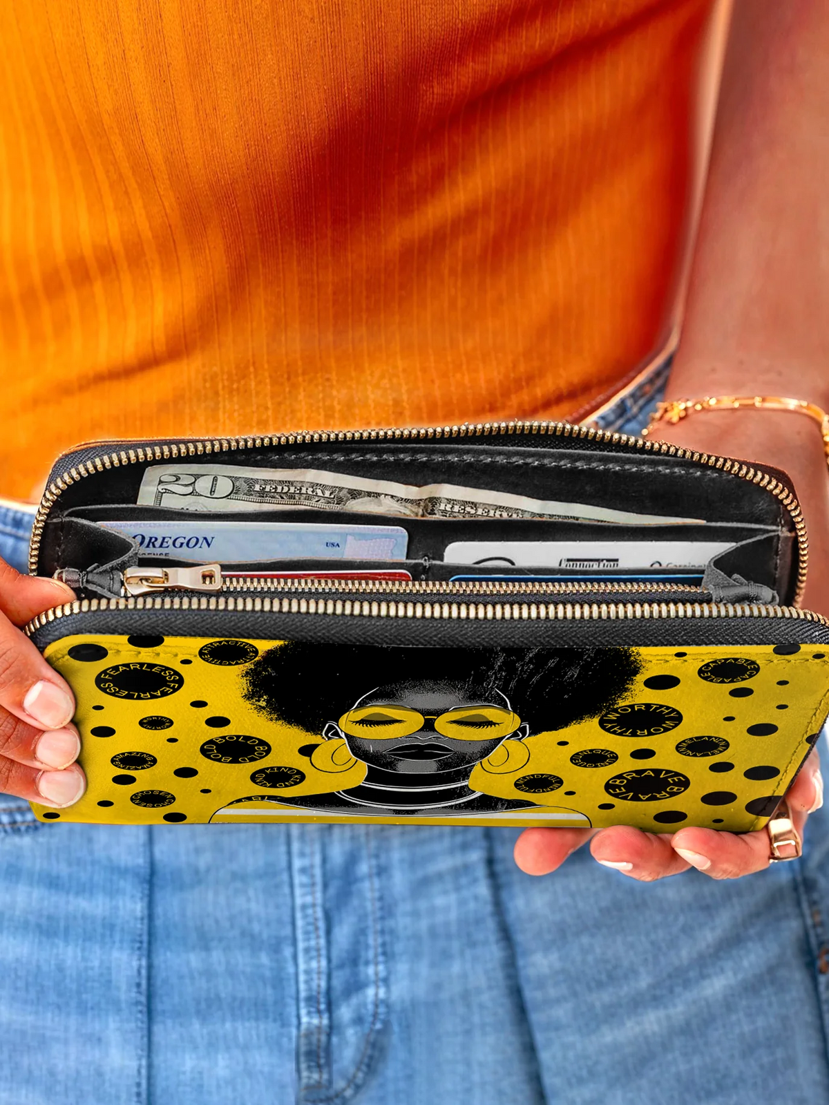Afroyla "Fahari" Marigold Pop Wallet