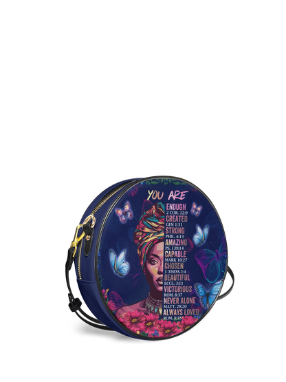 Afroyla "Imani" Blue Orchid Circle Crossbody Bag
